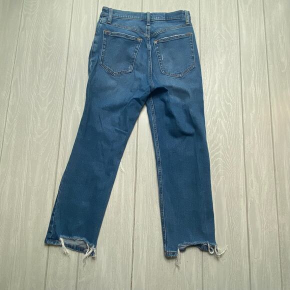 Abercrombie & Fitch Womens Blue The Ankle Straight Ultra High Rise Jeans Size 28 - Picture 2 of 12